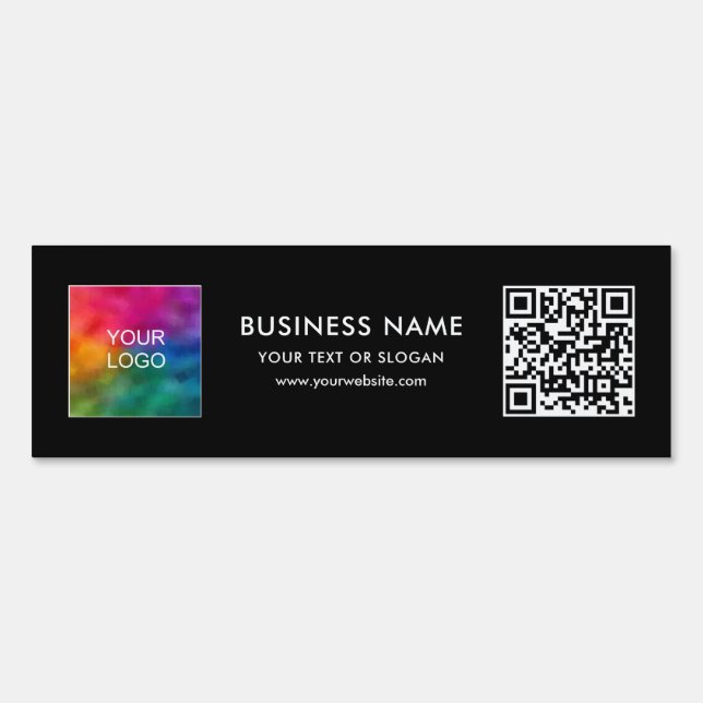 Custom Business Logo QR Code Rectangle Yard Sign (Front)