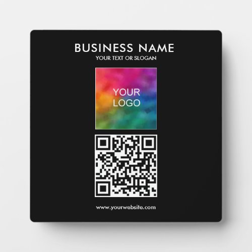 Custom Business Logo QR Code Template Square Plaque