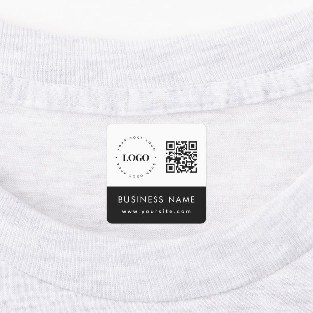 Custom Business Logo QR Code Text Clothing Garment Kids' Labels (Affixed)