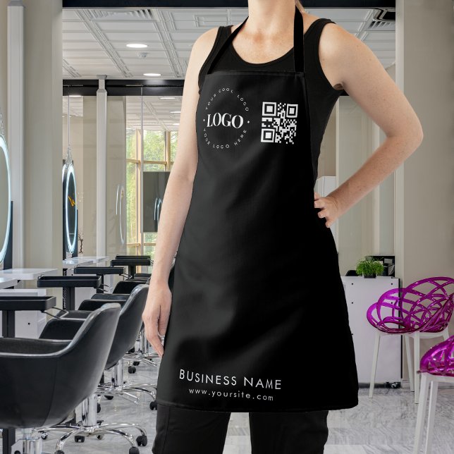 Custom Business Logo QR Code & Text Professional  Apron (Creator Uploaded)