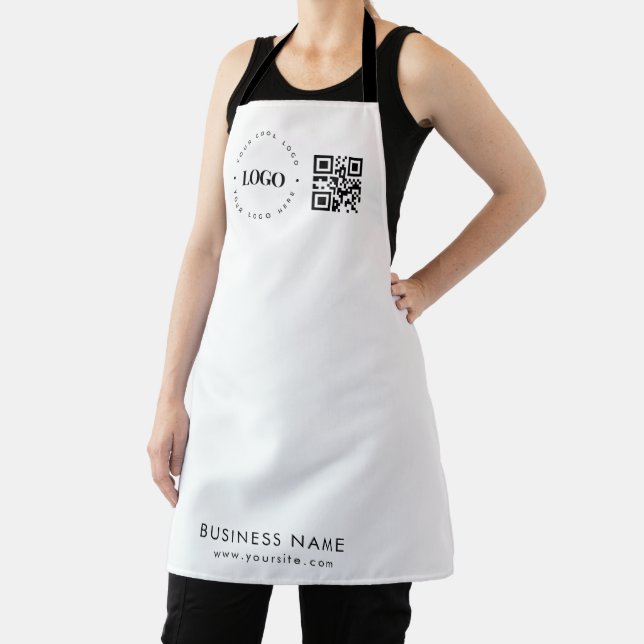 Custom Business Logo QR Code & Text Professional Apron (Insitu)