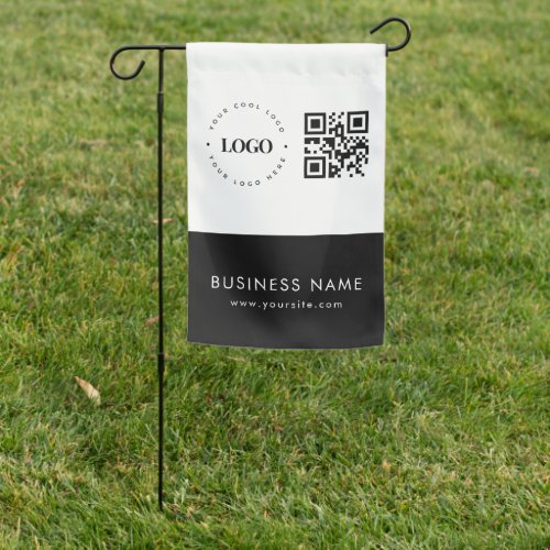 Custom Business Logo QR Code  Text Professional Garden Flag