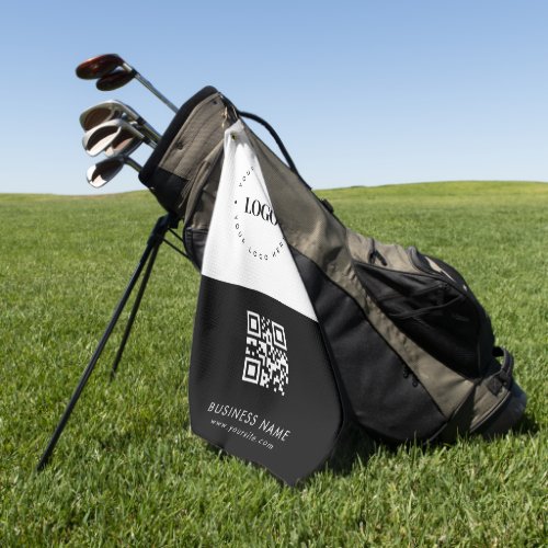 Custom Business Logo QR Code  Text Professional   Golf Towel