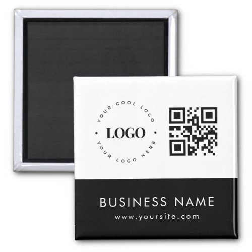 Custom Business Logo QR Code  Text Professional  Magnet