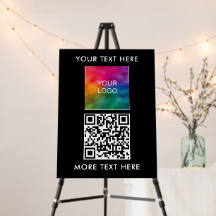 Custom Business Logo QR Code Trendy Modern Simple Foam Board