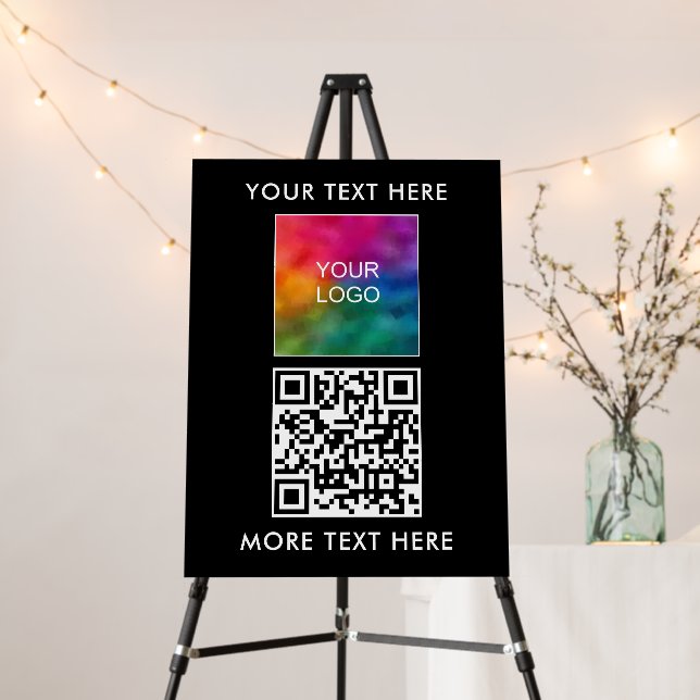 Custom Business Logo QR Code Trendy Modern Simple  Foam Board (In Situ (Stand))