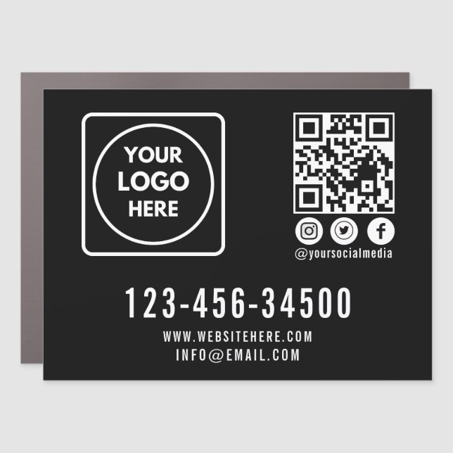Custom Business Logo QR Code Vehicle Marketing Car Magnet (Front)