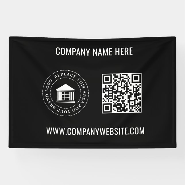 Custom Business Logo | QR Code & Website Banner (Horizontal)