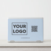 Custom Business Logo QR Code Website on Light Blue HP Laptop Skin | Zazzle