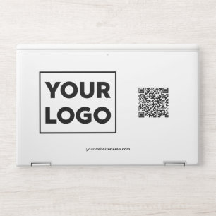Custom Business Logo QR Code Website or Text HP Laptop Skin