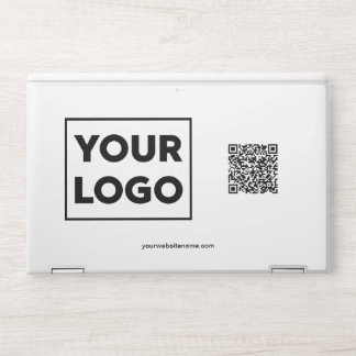 Custom Business Logo QR Code Website or Text HP Laptop Skin