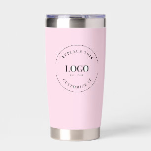 Custom Business logo QR code website Pink Insulated Tumbler