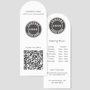 Custom Business Logo QR Code with Opening Hours Bookmarks