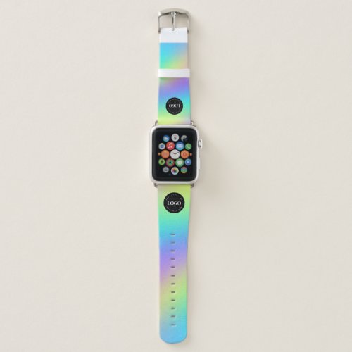Custom Business Logo Rainbow Colorful Background Apple Watch Band