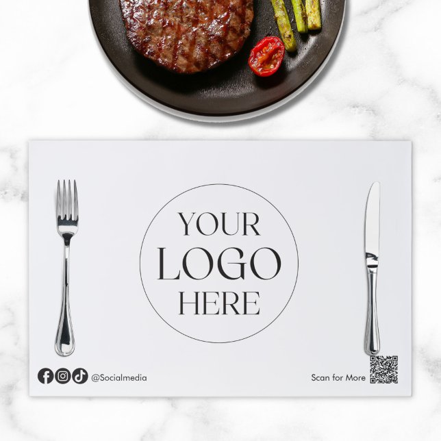 Custom Business Logo Restaurant Paper Placemat (Creator Uploaded)
