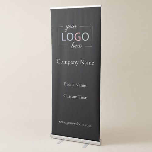 Custom Business Logo Retractable Banner Black