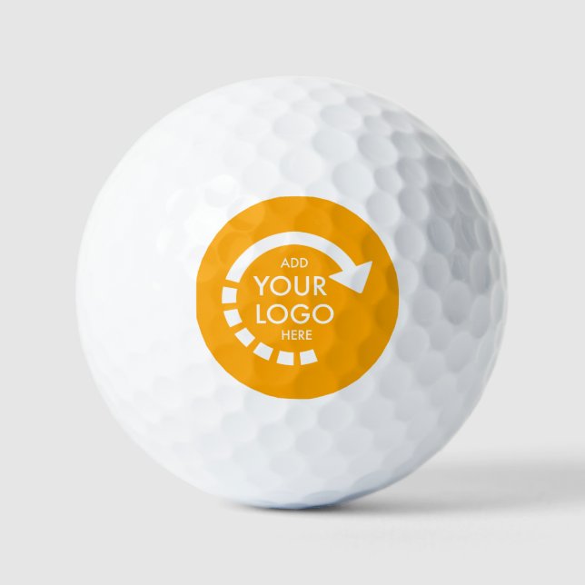 Custom Business Logo | Retro Gold Golf Balls (Front)