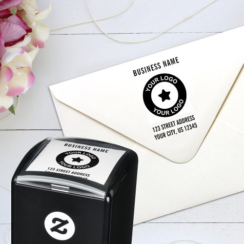 Custom Business Logo Return Address Self_inking Stamp