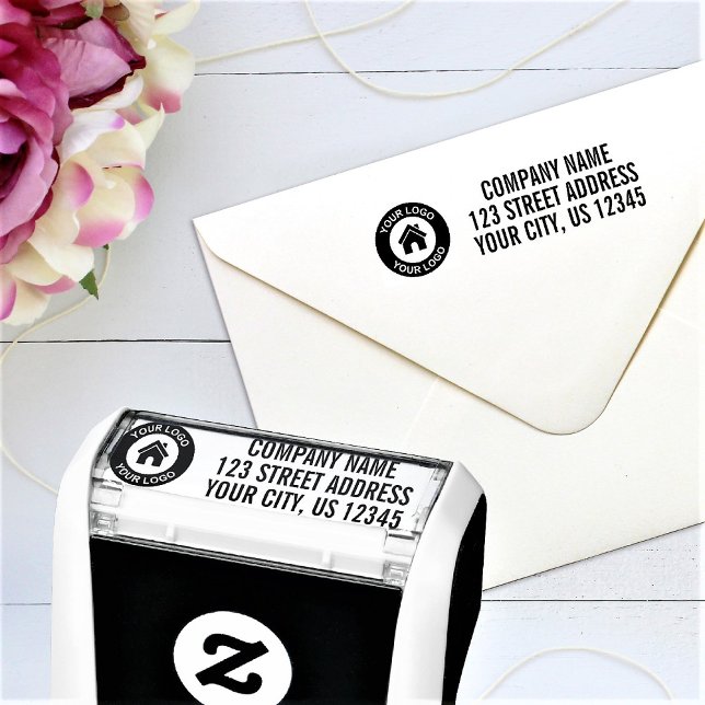 Custom Business Logo Return Address Self-inking Stamp (Creator Uploaded)