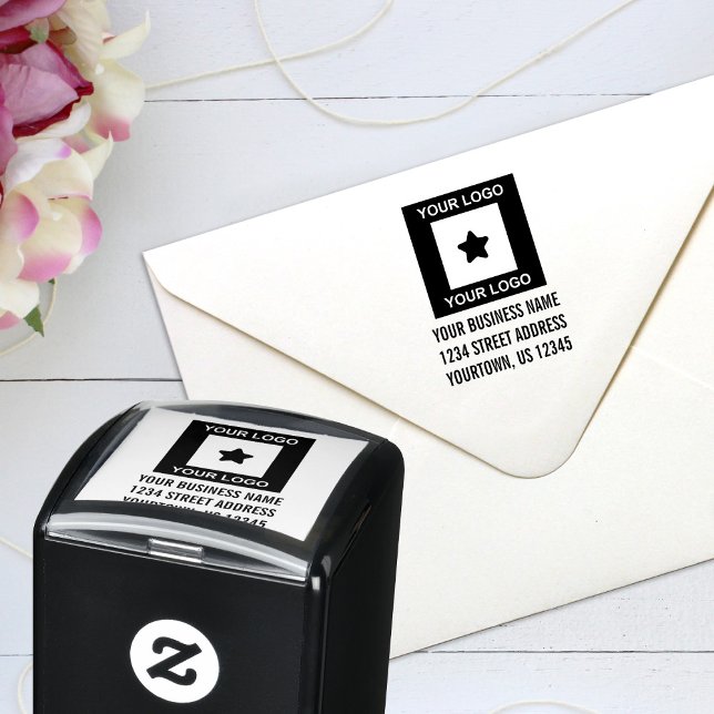 Custom Business Logo Return Address Self-inking Stamp (Creator Uploaded)