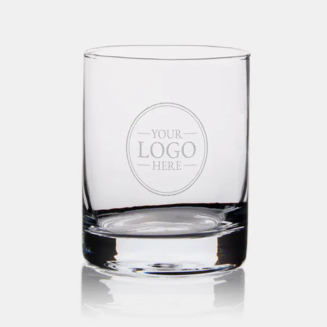 Custom Business Logo Rocks Glass | Zazzle