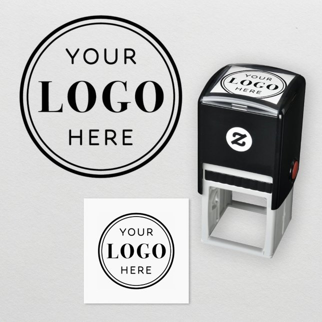 Custom Business Logo Round Outline Branded Self-inking Stamp (Creator Uploaded)