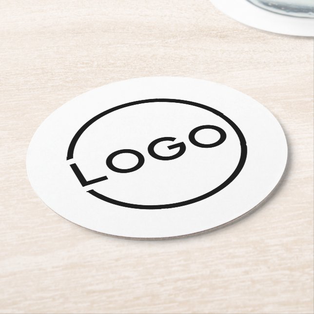 Custom Business Logo Round Paper Coaster (Angled)