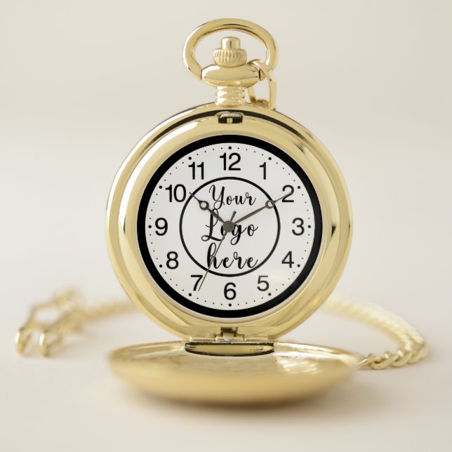 Custom Business Logo Round Pocket Watch (Inside)