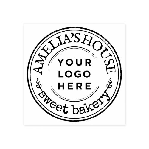 Custom Business Logo Round Rustic Rubber Stamp