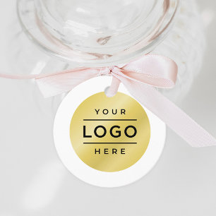 Custom Business Logo Round Tagline Branded Favor Tags