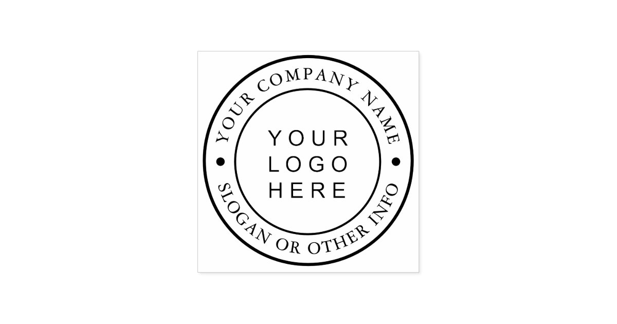 Custom Business Logo Rubber Stamp | Zazzle