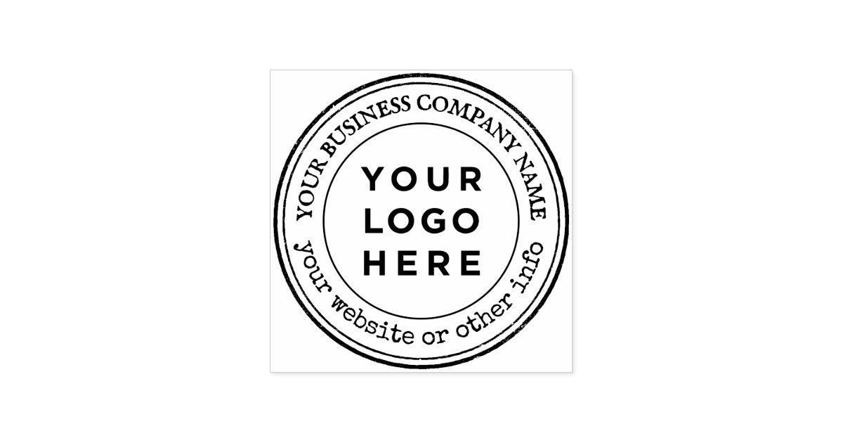 Custom Business Logo Rubber Stamp | Zazzle