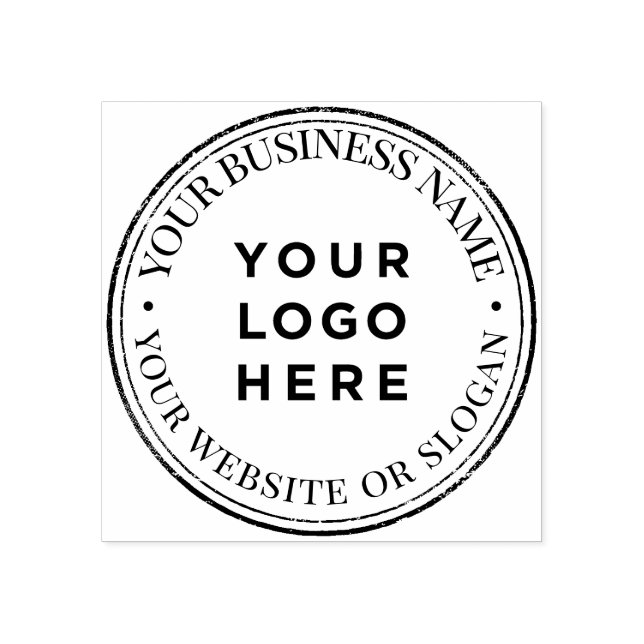 Custom Business Logo Rubber Stamp - Grunge Border (Imprint)