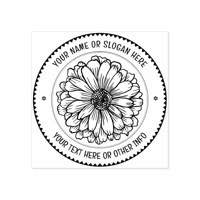 Custom Business Logo | RUSTIC FLOWERS BOTANICAL Rubber Stamp (Imprint)