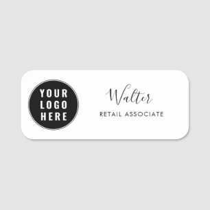 Custom Business Logo Script Company Employee Name Tag