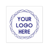 Create Your Own Modern Round Custom Business Logo Rubber Stamp | Zazzle