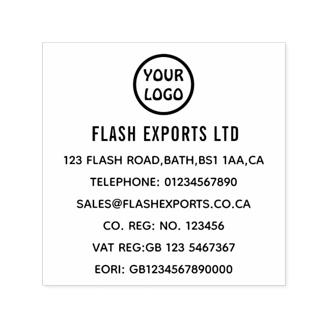 Custom Business Logo Self-inking Stamp (Design)