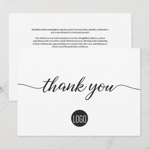 Custom Business Logo & Signatures Script Thank You Card