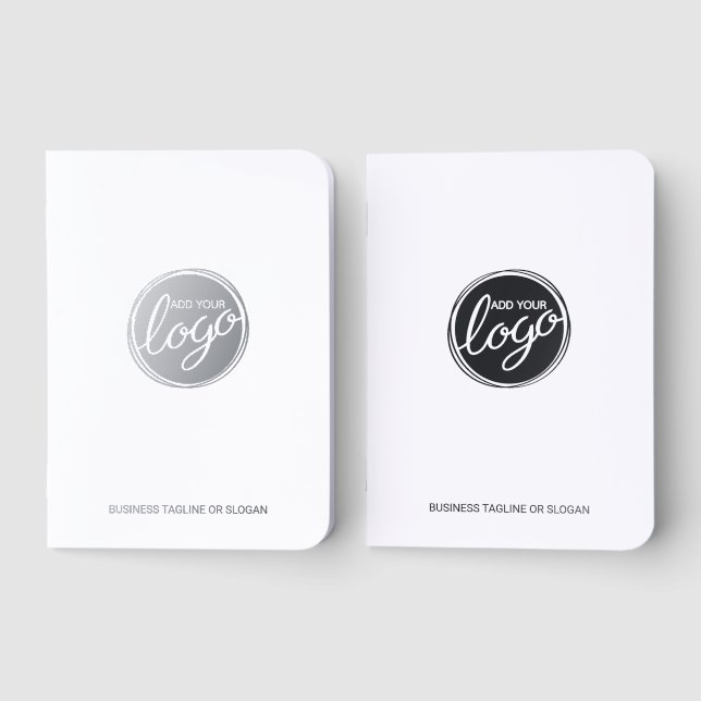 Custom Business Logo Silver Foil Pocket Notebook (Front)