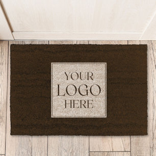 Custom Business Logo Simple Coir Outdoor Natural Fiber Doormat