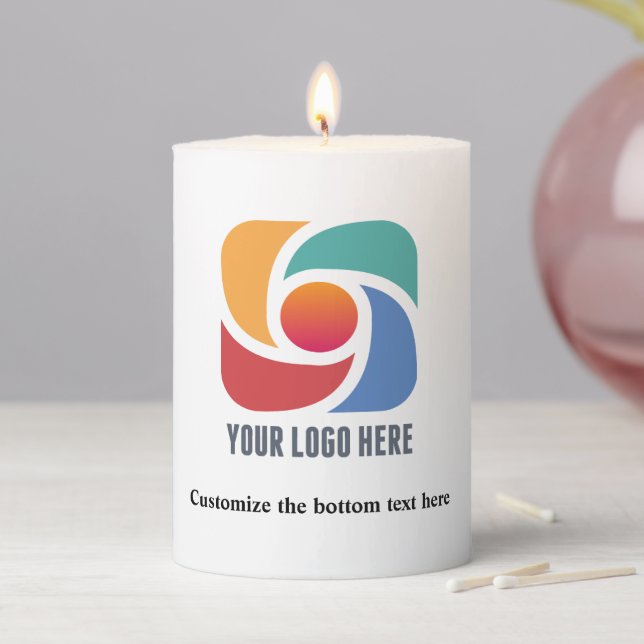 Custom Business Logo Simple Company Marketing Pillar Candle (In Situ)