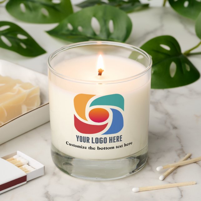 Custom Business Logo Simple Company Marketing Scented Candle (Lit)