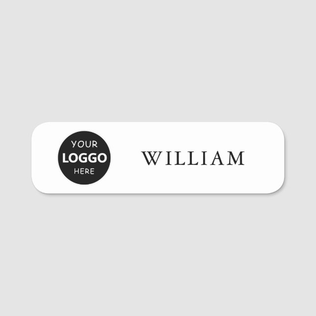 Custom Business Logo| Simple Employee magnetic Name Tag (Front)