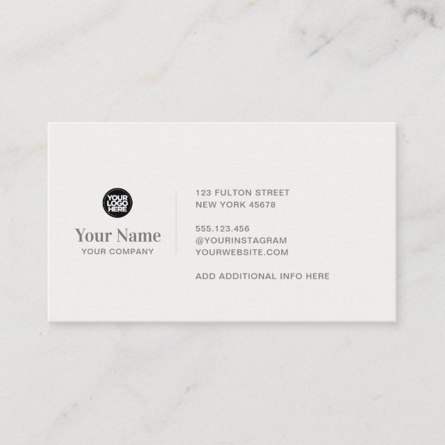Custom business logo simple modern minimalist business card (Front)