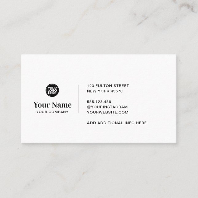 Custom business logo simple modern minimalist business card (Front)