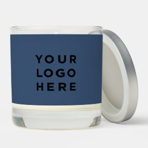 Custom Business Logo Simple Navy Blue Scented Candle