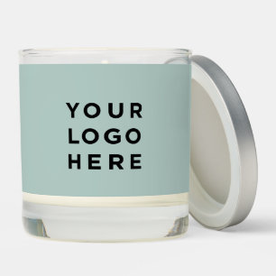 Custom Business Logo Simple Sage Green Scented Candle