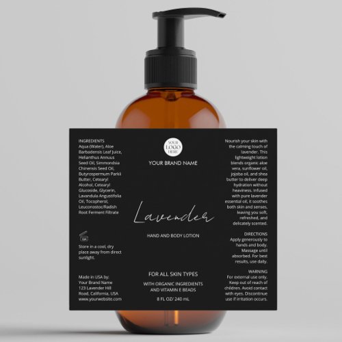 Custom Business Logo Skincare Bottle Product Label