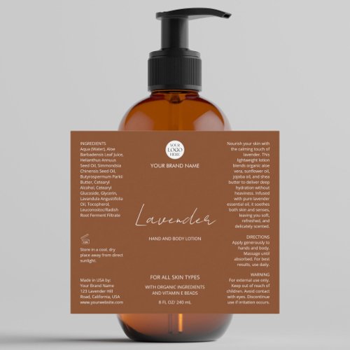Custom Business Logo Skincare Bottle Product Label