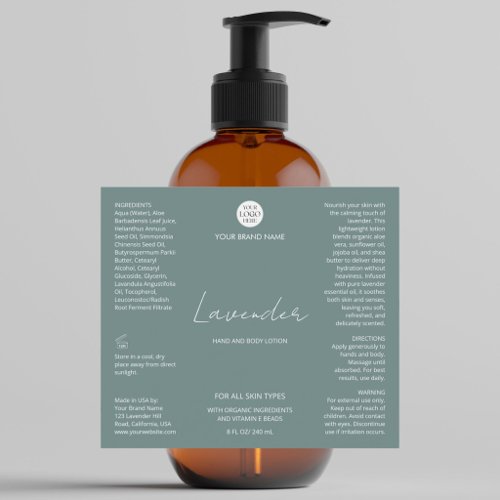 Custom Business Logo Skincare Bottle Product Label
